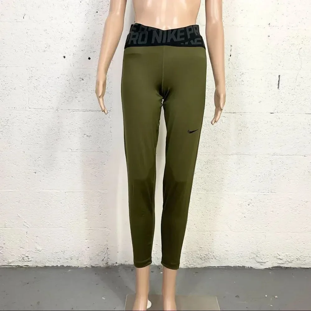 Nike Just Do It Army Green Black Muscle Tank Leggings Matching Set M